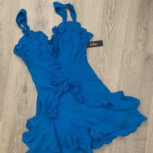 Lulu’s Ruffled Skater Dress - Royal Blue